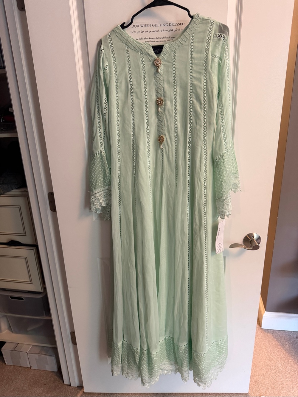 Pakistani Shilwar Kameese- Women’s Mint Chiffon Gown